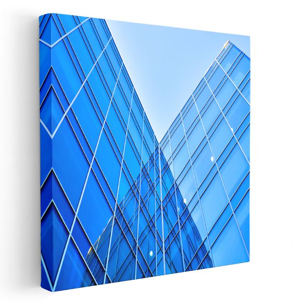 Cam Gökdelen - Mavi Gökyüzü Yansımaları Kanvas Tablo
