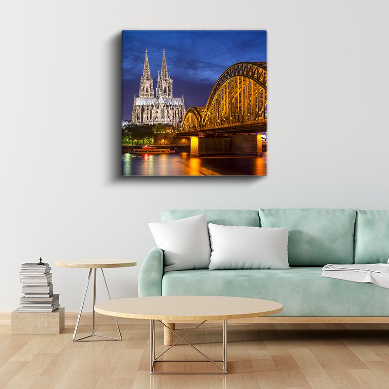 Köln Katedrali - Nehir Kıyısında Gotik İhtişam Kanvas Tablo
