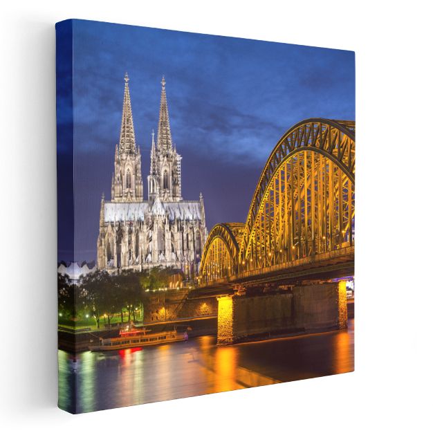 Köln Katedrali - Nehir Kıyısında Gotik İhtişam Kanvas Tablo