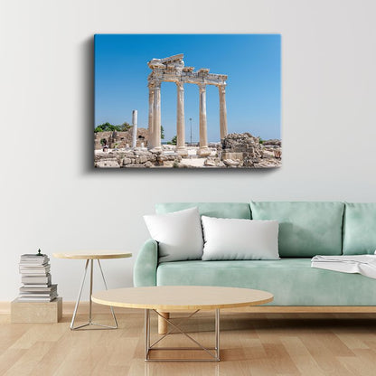 Apollon Tapınağı - Side'nin Tarihi Sütunları Kanvas Tablo