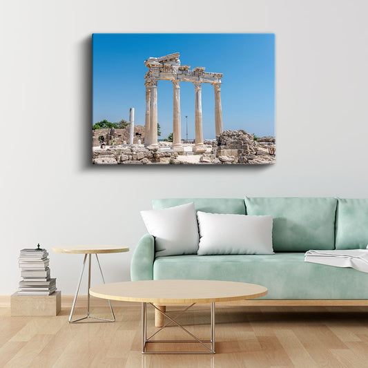 Apollon Tapınağı - Side'nin Tarihi Sütunları Kanvas Tablo