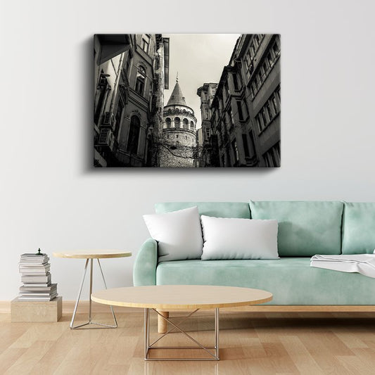 Galata Kulesi - İstanbul'un Dar Sokaklarından Kanvas Tablo