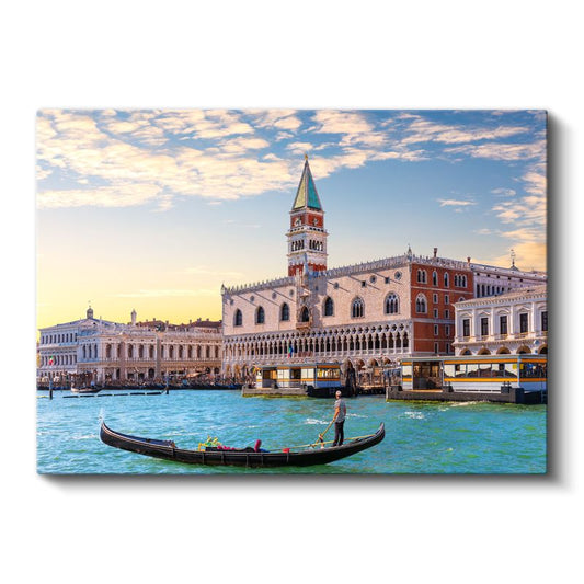 San Marco Meydanı - Venedik'te Gondol Gezintisi Kanvas Tablo