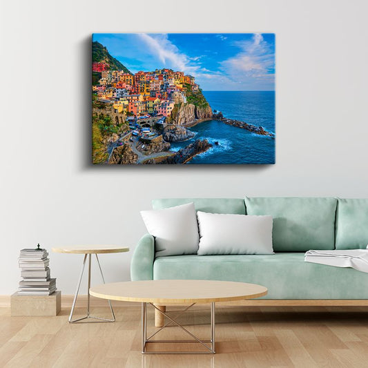 Cinque Terre - İtalyan Rivierası'nın Renkli Evleri Kanvas Tablo