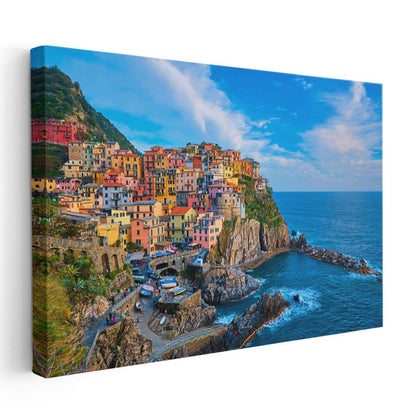 Cinque Terre - İtalyan Rivierası'nın Renkli Evleri Kanvas Tablo
