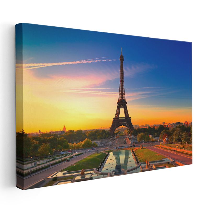 Eyfel Kulesi - Paris'te Gün Batımı Kanvas Tablo