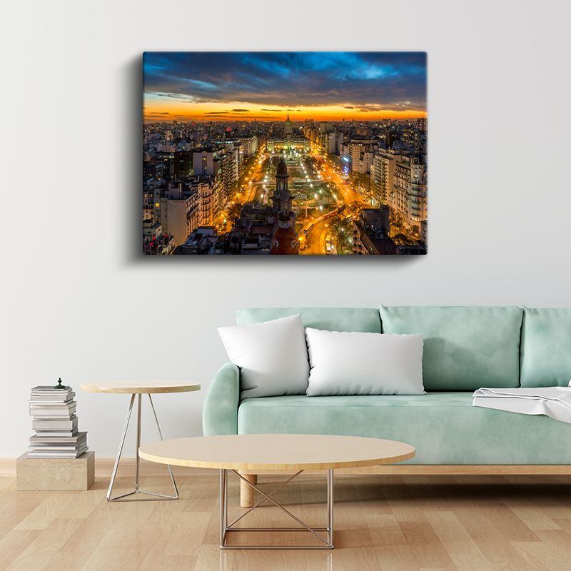 Buenos Aires Bulvarları - Tarihi Kongre Meydanı Kanvas Tablo
