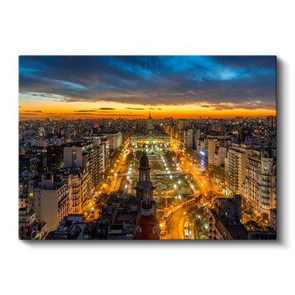 Buenos Aires Bulvarları - Tarihi Kongre Meydanı Kanvas Tablo