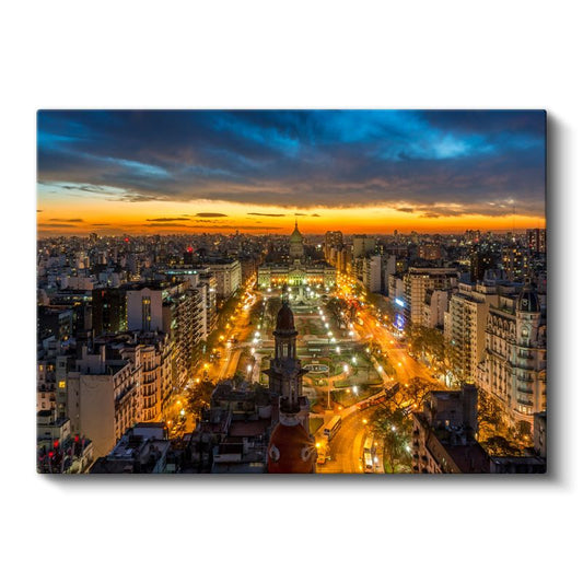 Buenos Aires Bulvarları - Tarihi Kongre Meydanı Kanvas Tablo