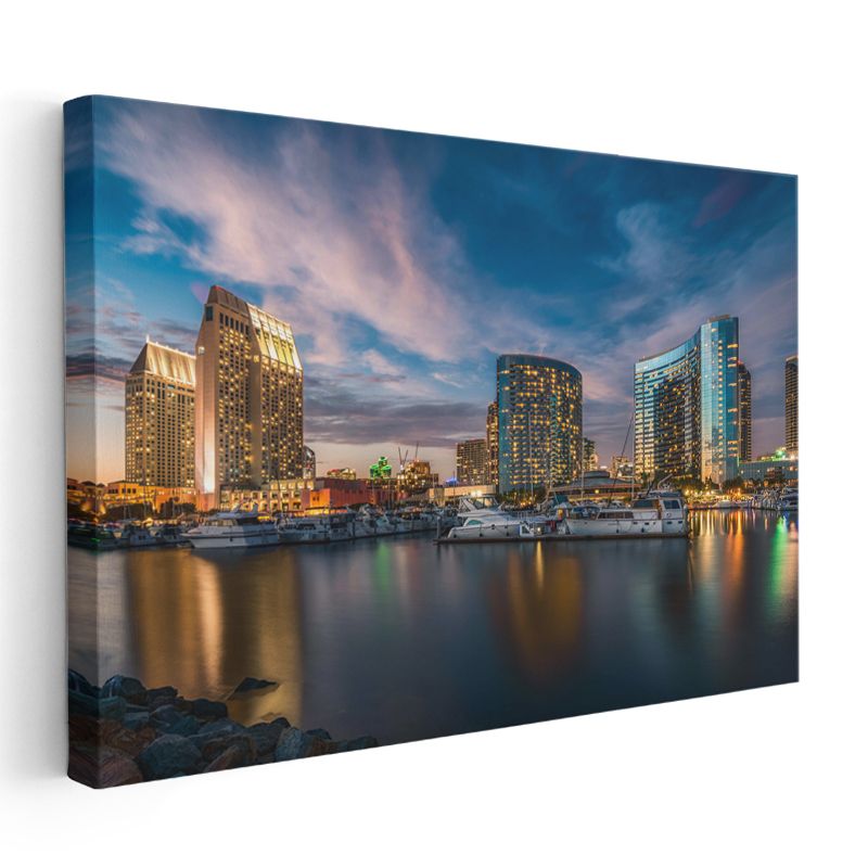 San Diego Marina - Modern Gökdelenler Kanvas Tablo