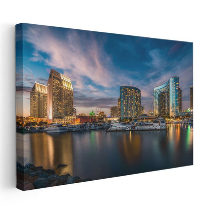 San Diego Marina - Modern Gökdelenler Kanvas Tablo