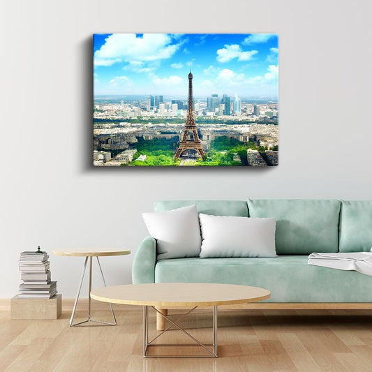Paris Manzarası - Eyfel Kulesi Panoraması Kanvas Tablo