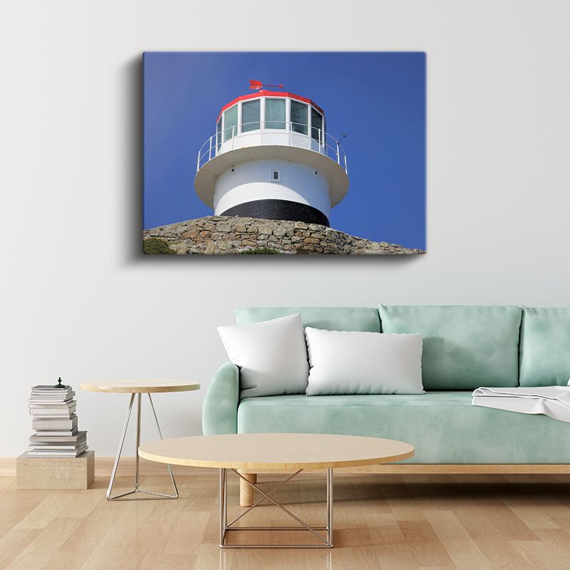 Deniz Feneri - Mavi Gökyüzü Altında Kanvas Tablo