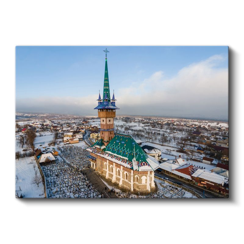Yeşil Kubbeli Kilise - Kış Manzarasında İhtişamlı Mimari Kanvas Tablo