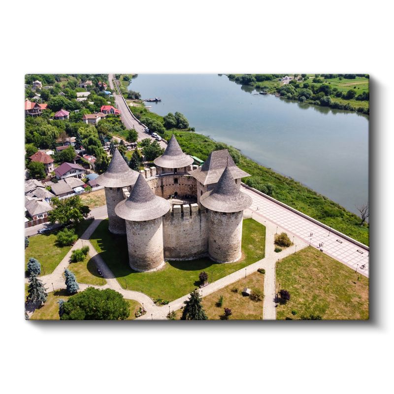 Nehir Kenarı Kalesi - Tarihi Kuleli Yapı Kanvas Tablo