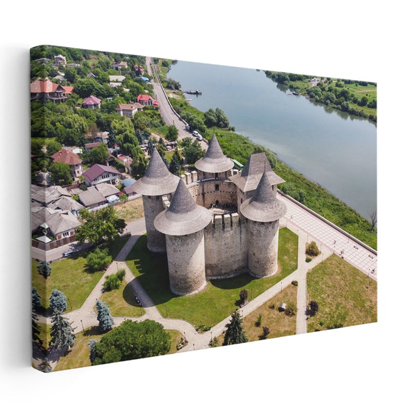 Nehir Kenarı Kalesi - Tarihi Kuleli Yapı Kanvas Tablo