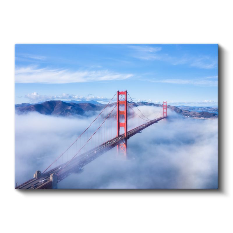 Golden Gate Köprüsü - Sis Bulutları Üzerinde İkonik Manzara Kanvas Tablo
