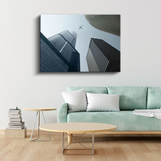 Gökyüzüne Uzanan Gökdelenler - Modern Mimari Perspektifi Kanvas Tablo