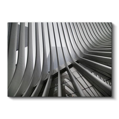 Modern Mimari Çizgiler - Beyaz Eğrisel Yapı Detayları Kanvas Tablo