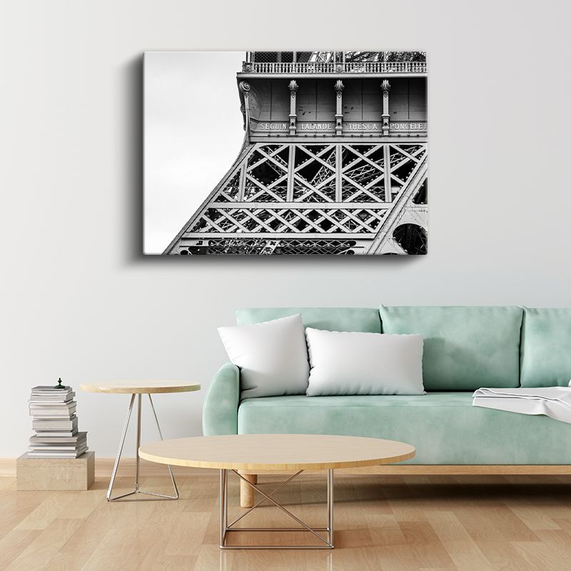 Eyfel Detayları - Siyah Beyaz Mimari Kanvas Tablo