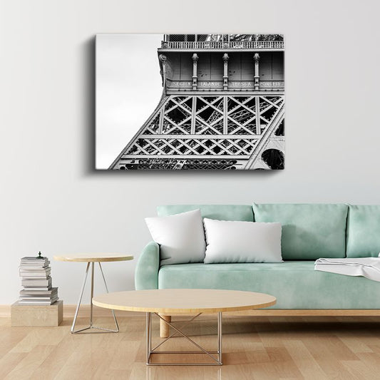 Eyfel Detayları - Siyah Beyaz Mimari Kanvas Tablo