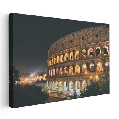 Kolezyum - Gece Işıklarında Roma'nın İhtişamı Kanvas Tablo