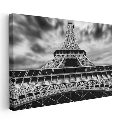 Eyfel Perspektifi - Dramatik Gökyüzü Altında Kanvas Tablo