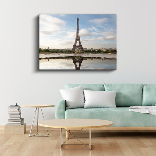 Eyfel Yansıması - Trocadero Meydanı Manzarası Kanvas Tablo