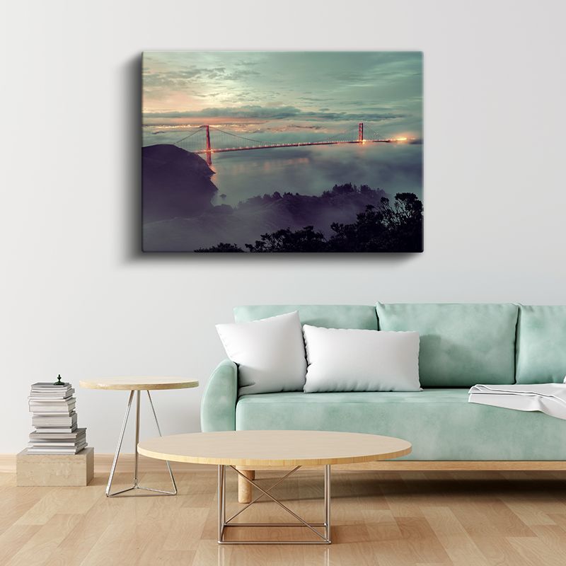 Golden Gate - Sis Bulutları Arasında Kanvas Tablo