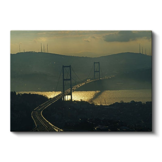 Boğaziçi Köprüsü - Altın Işıkta İstanbul Silüeti Kanvas Tablo