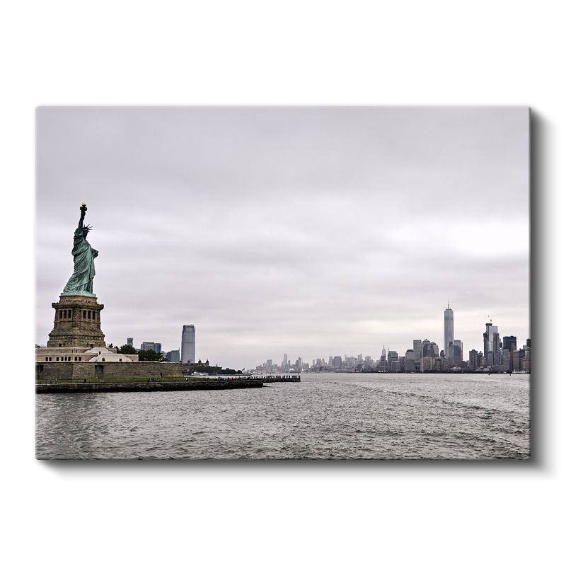 Özgürlük Heykeli - Manhattan Manzaralı Kanvas Tablo