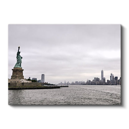 Özgürlük Heykeli - Manhattan Manzaralı Kanvas Tablo