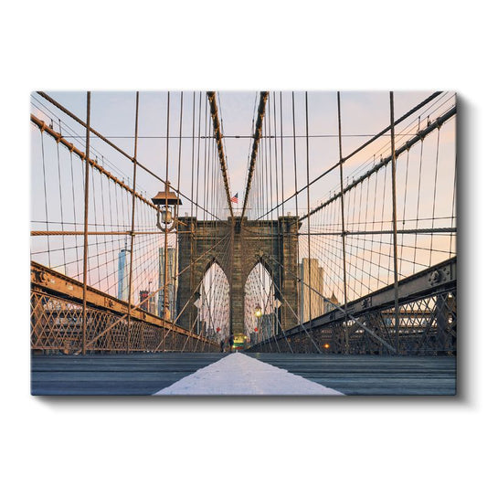 Brooklyn Köprüsü - Merkez Perspektif Kanvas Tablo