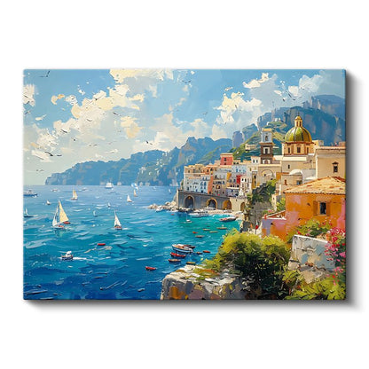 Amalfi Kıyısı - Akdeniz Esintisi Kanvas Tablo