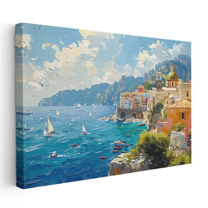 Amalfi Kıyısı - Akdeniz Esintisi Kanvas Tablo