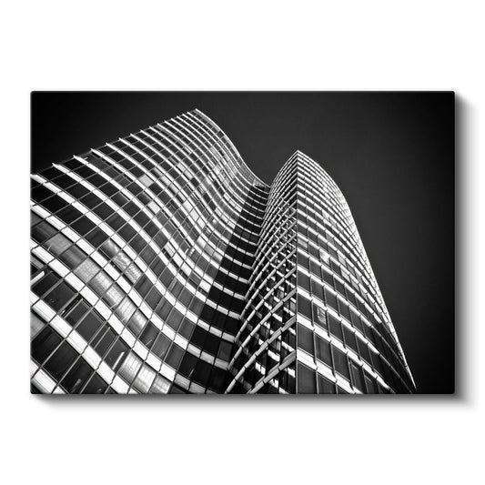 Modern Mimari - Minimalist Gökdelen Silüeti Kanvas Tablo