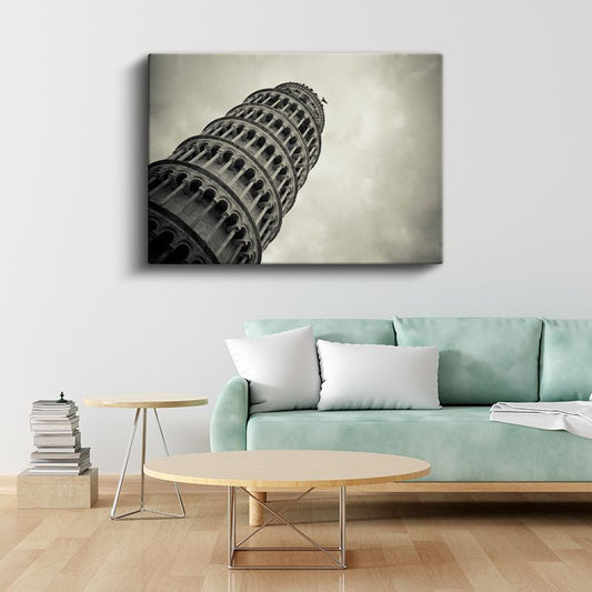 Pisa Kulesi - Tarihi Mimari Perspektif Kanvas Tablo