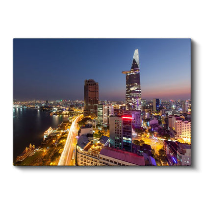 Ho Chi Minh City - Gece Işıltısı Kanvas Tablo