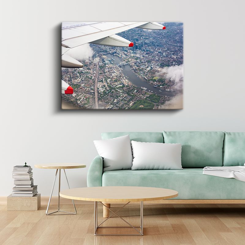 Londra Havadan - Thames Nehri Manzarası Kanvas Tablo