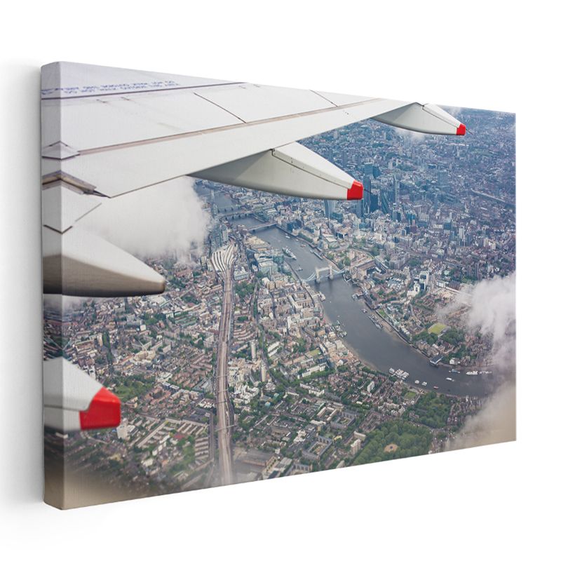 Londra Havadan - Thames Nehri Manzarası Kanvas Tablo