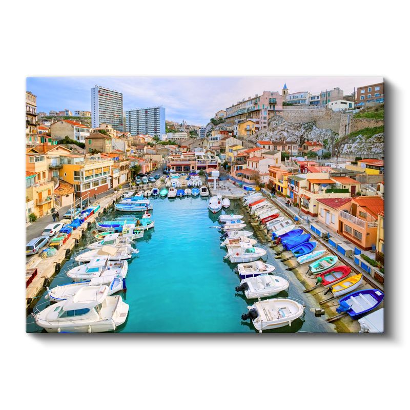 Marsilya Limanı - Renkli Tekneler Kanvas Tablo