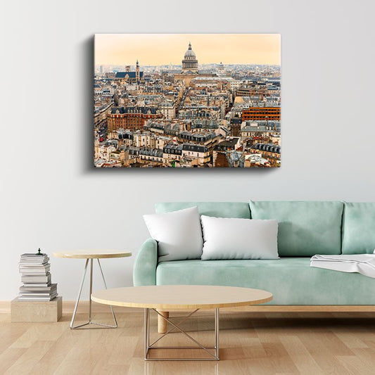 Paris Çatıları - Pantheon Manzarası Kanvas Tablo