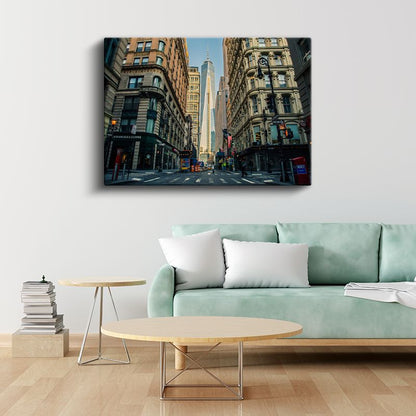 Manhattan Sokağı - One World Trade Center Kanvas Tablo