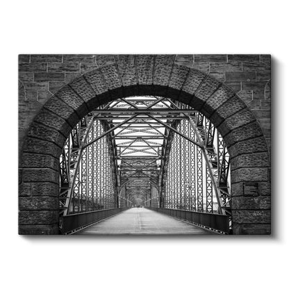 Köprü Kemeri - Siyah Beyaz Çelik Konstrüksiyon Kanvas Tablo
