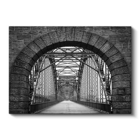 Köprü Kemeri - Siyah Beyaz Çelik Konstrüksiyon Kanvas Tablo