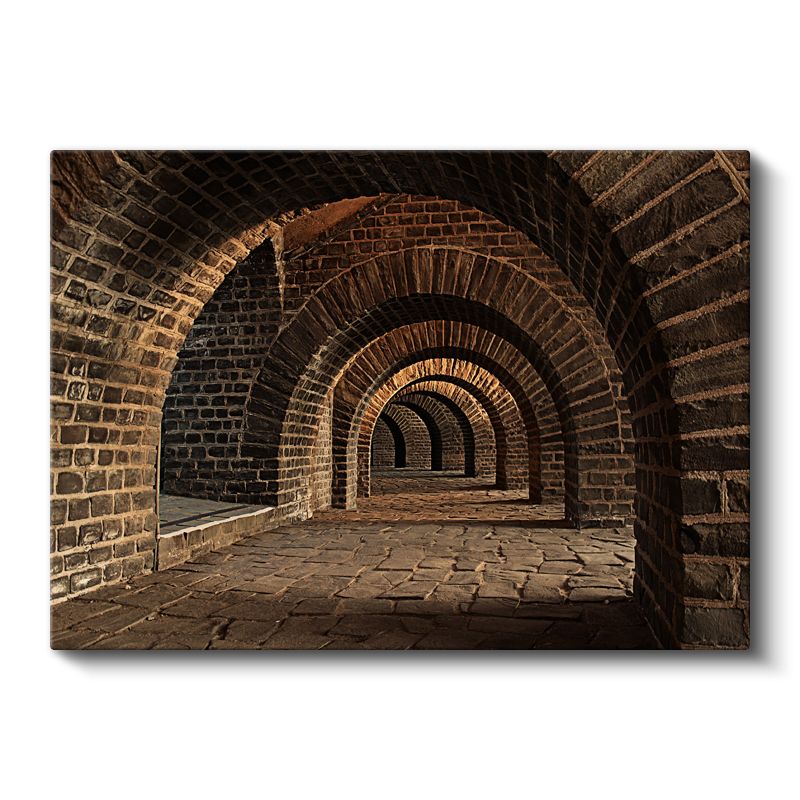 Tuğla Kemerler - Tarihi Koridor Perspektifi Kanvas Tablo
