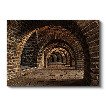 Tuğla Kemerler - Tarihi Koridor Perspektifi Kanvas Tablo