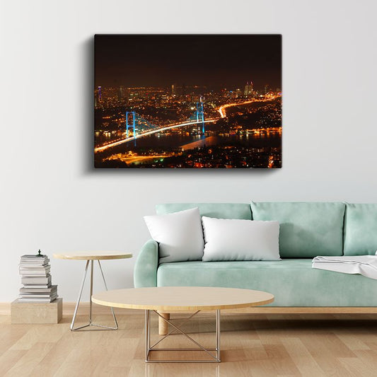 Boğaziçi Köprüsü - Gece Panoraması Kanvas Tablo