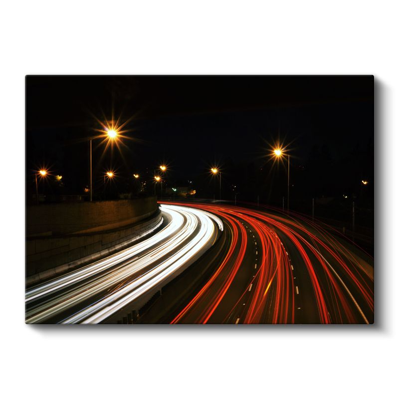 Otoyol Işıkları - Gece Dinamizmi Kanvas Tablo