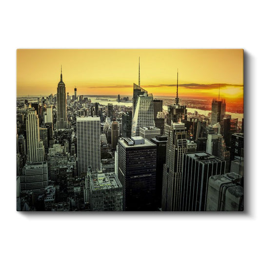 New York Gökdelenleri - Günbatımı Manzarası Kanvas Tablo
